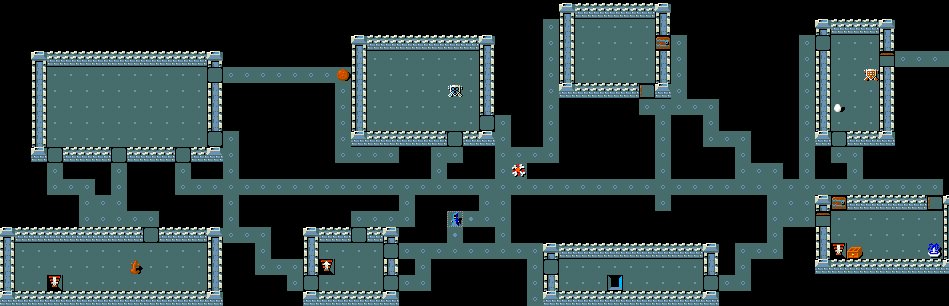 The store I talk about is off to the right. The trapdoor I fell through is along the bottom, in the middle.